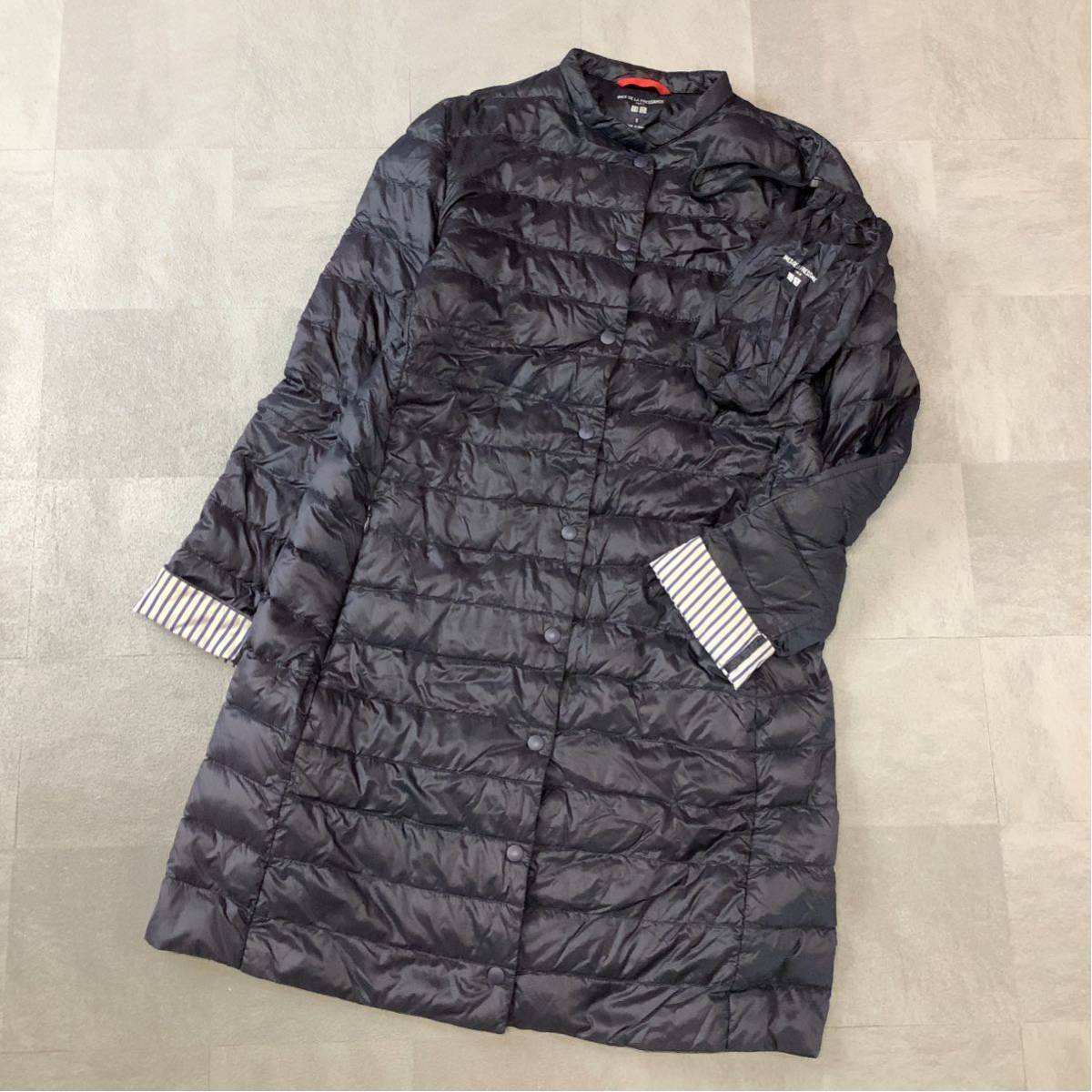 INES DE LA FRESSANGE イネスドラフレサンジュ ユニクロ UNIQLO ウルトラライトダウンコート レディース S サイズ ネイビー 軽量ダウン拍卖