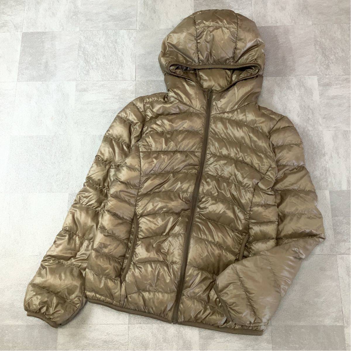 ユニクロ UNIQLO ウルトラライトダウン ダウンジャケット レディース Sサイズ ブラウン golf ゴルフウェア 軽量ダウン拍卖