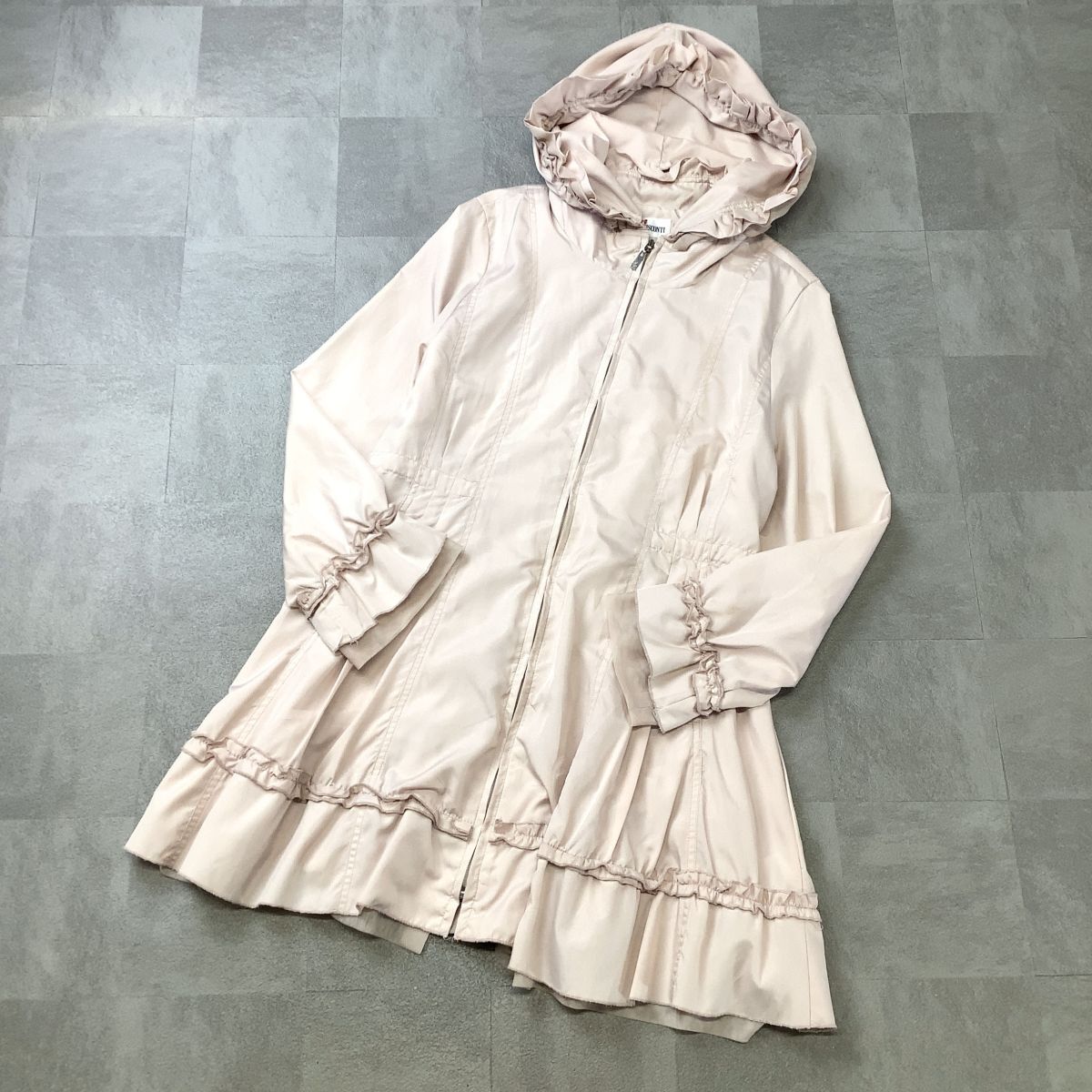 GALLERY VISCONTI ギャラリービスコンティ フリル ナイロンコート レディース 2 M ピンク拍卖