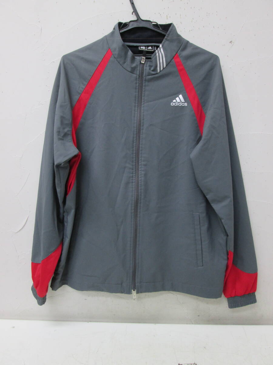 (91)♪adidas アディダス メンズ 裏起毛 ナイロン ジャケット グレー サイズO/XG拍卖