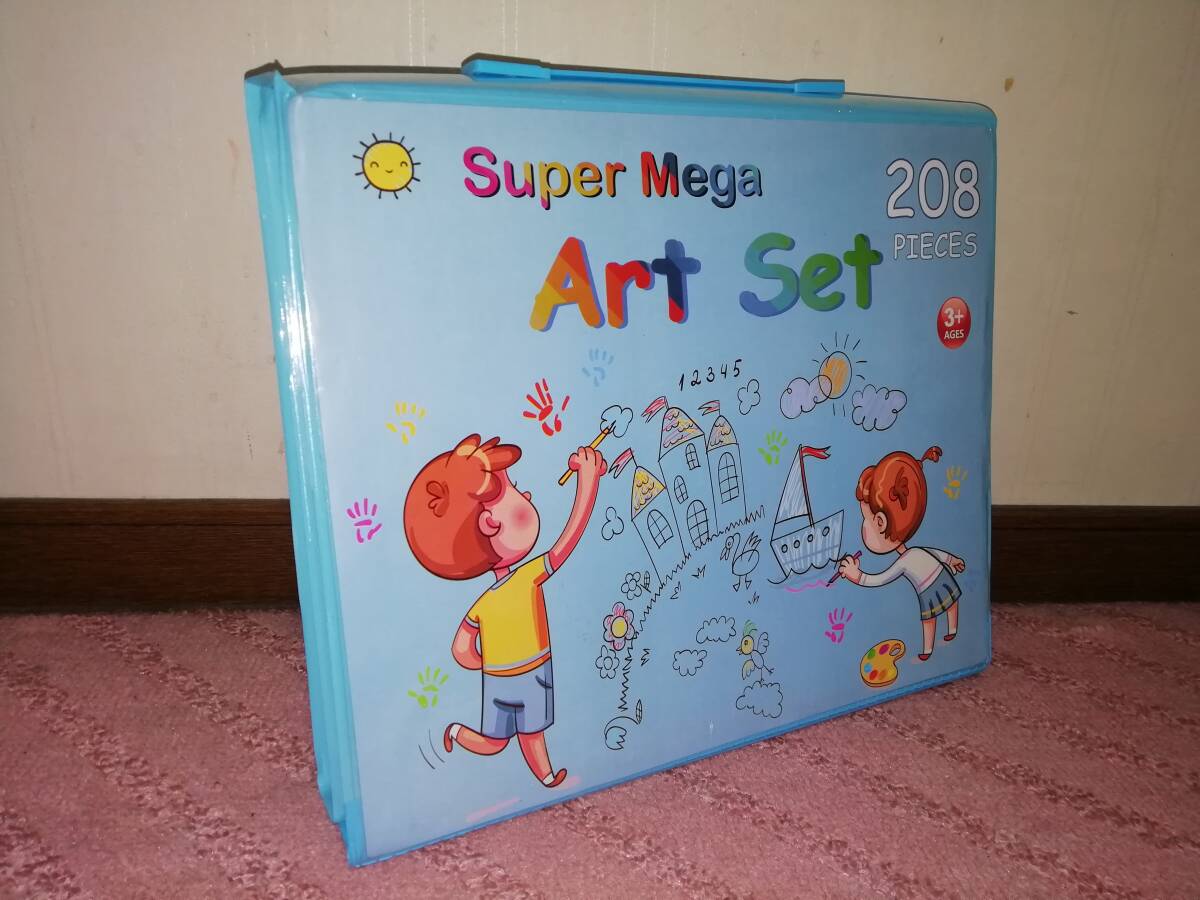 ◎★即決★お絵描きセット208ピース スーパーメガ アートセット カラーペン・クレヨン・色えんぴつ ブルー!!拍卖