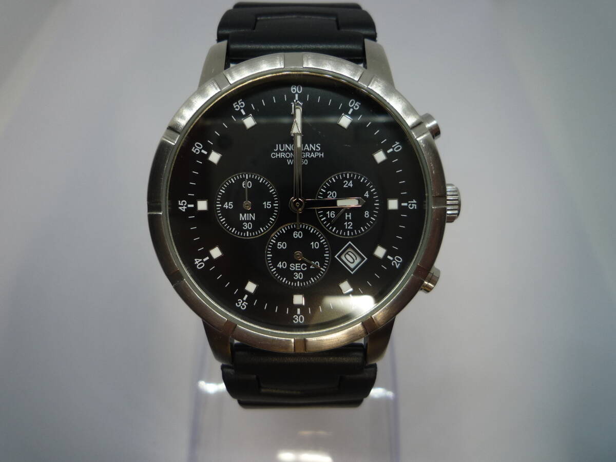 ユンハンス クロノグラフ メンズクオーツ WR50 拍卖