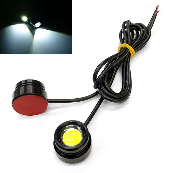 LED デイライト スポットライト 両面テープ付 1.5w×2個セット ホワイト発光 送料無料拍卖