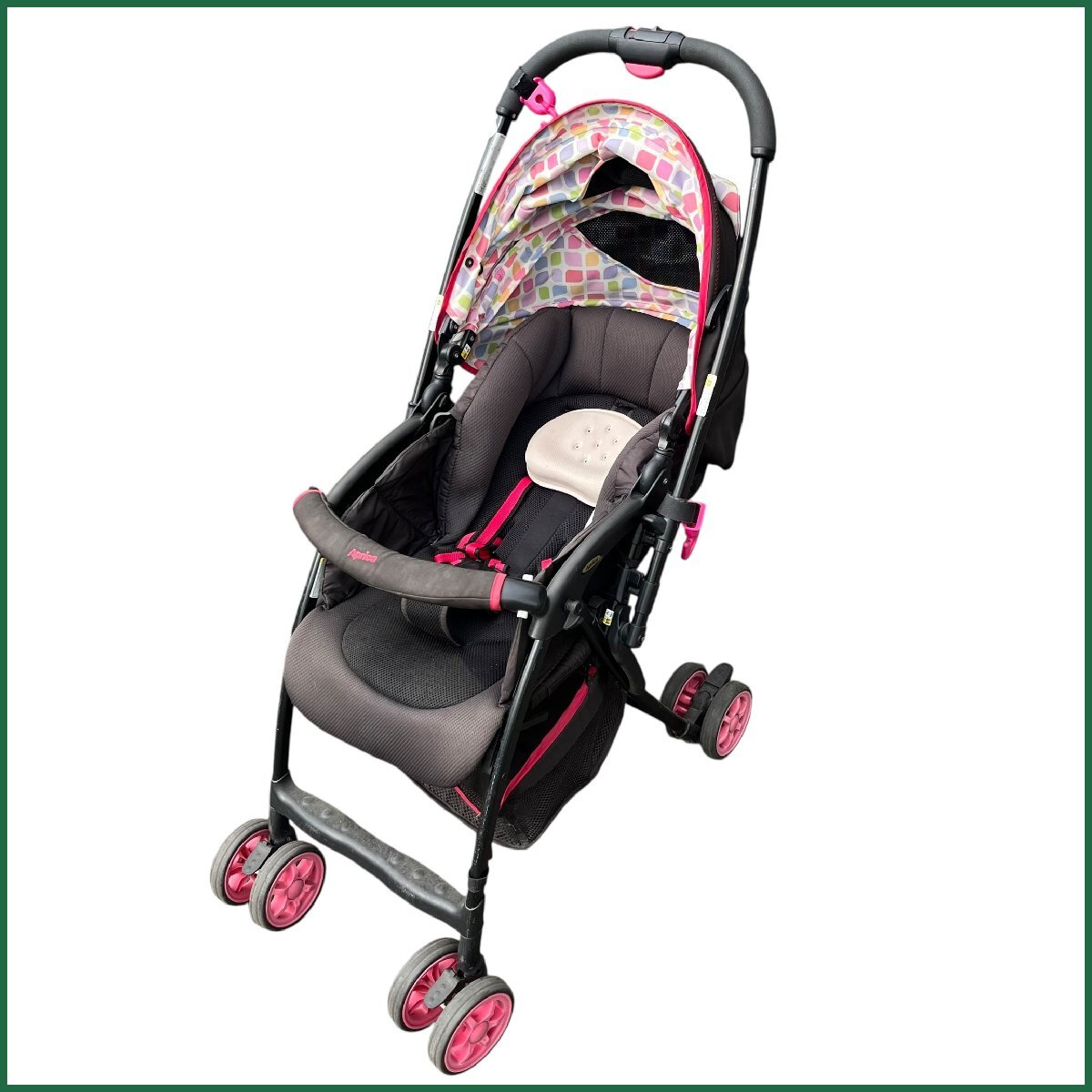 中古●Aprica/アップリカ●A型ベビーカー カルーンプラス Karoon Plus SE93RPKJ 限定色 ピンク ~36か月 折りたたみ 札幌拍卖
