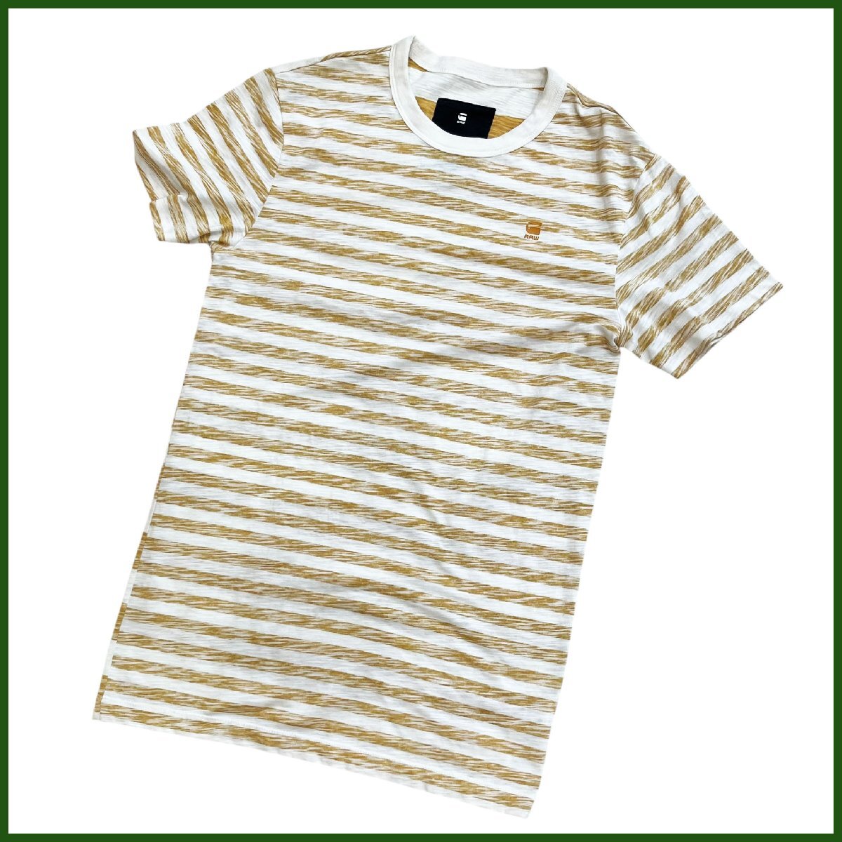 中古◆G-STAR RAW/ジースターロウ◆ 半袖Tシャツ ボーダー ベージュ系 サイズXS 透け感あり 札幌拍卖