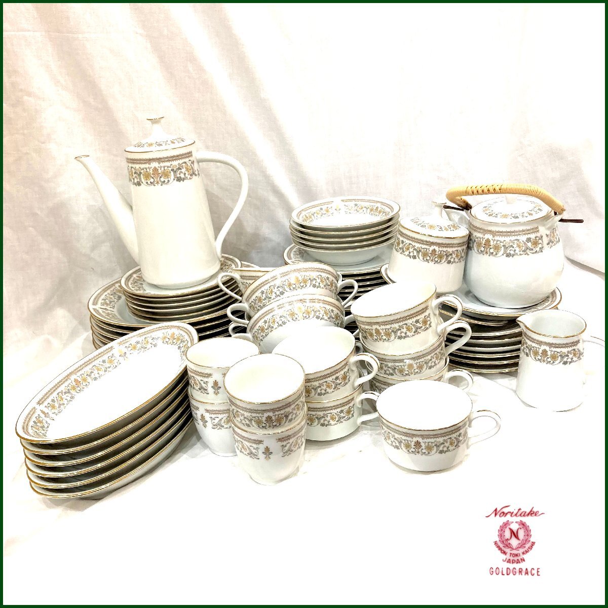 中古●noritake/ノリタケ●ゴールドグレース 食器まとめて カップ/平皿/ポット等 一部スレ、欠け有拍卖