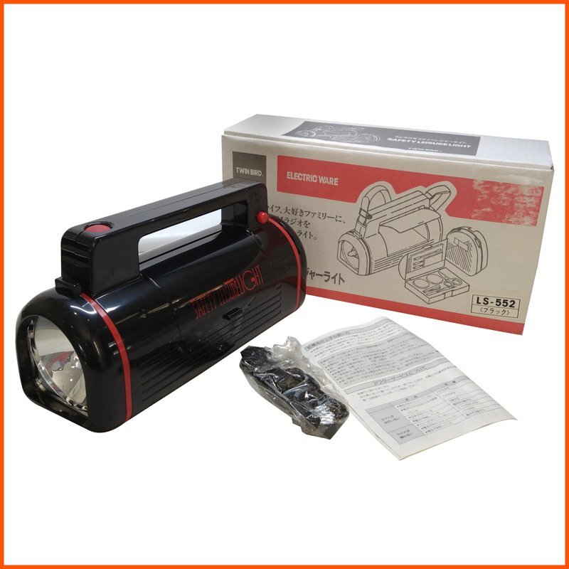 中古 ●TWINBIRD/ツインバード● ラジオ付 セーフティー レジャー ライト LS-552 キャンプ アウトドア 防災 ブラック ※外箱傷み 札幌 拍卖