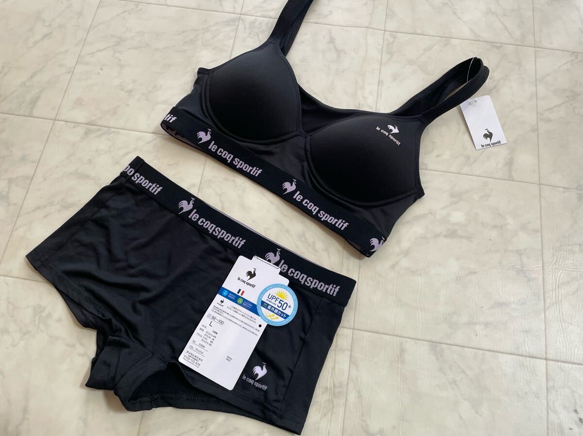 新品 ルコック スポーツブラ ショーツセット ブラック L拍卖