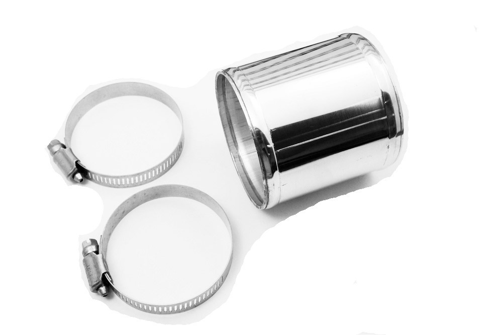 ホース接続用  アルミパイプ  ストレート 外径76mm  長76mm クランプ付拍卖