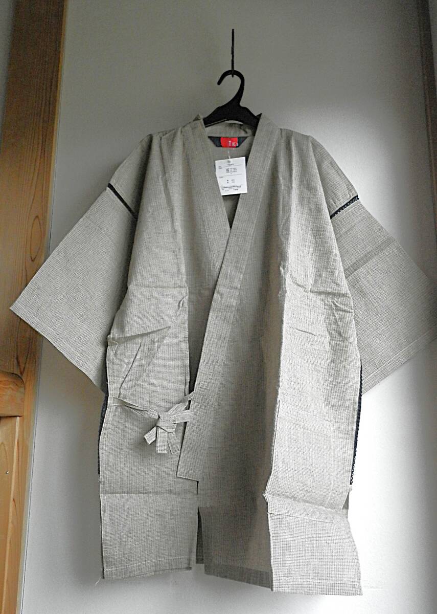 Iki*甚平*ベージュ*涼しい*粋*ハーフパンツ*新品*未使用*リネン混*綿麻*Lサイズ拍卖