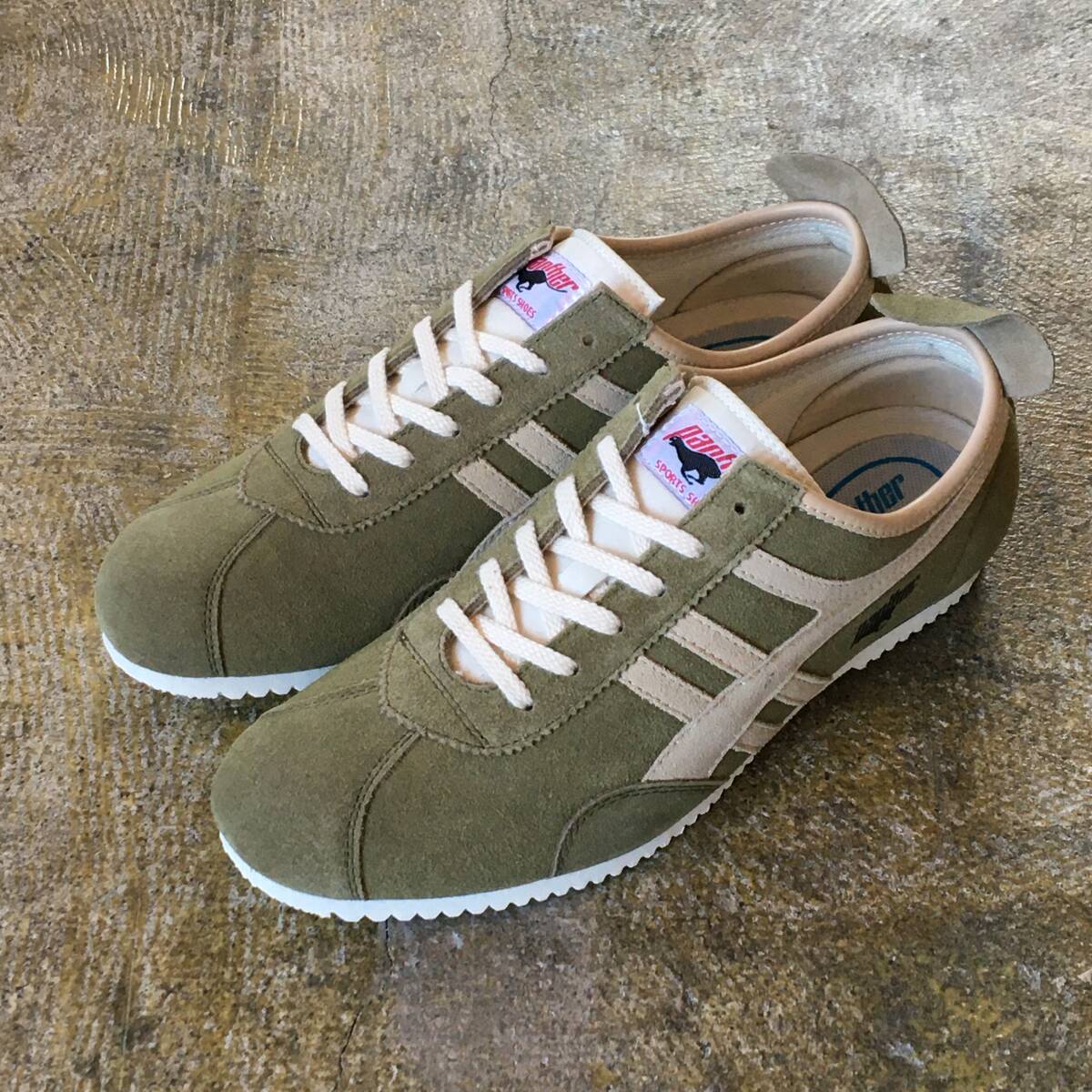 28.0 cm|PANTHER パンサー GT DELUXE GTデラックス Olive オリーブ PTJ-0028 ベロア 天然皮革 靴 レトロ 日本製 Japan (新品)(正規品)拍卖