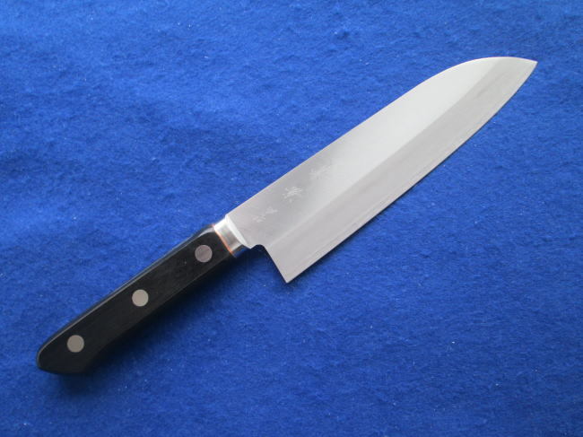 切れ味抜群「兼景」V金1号割込ツバ付三徳包丁拍卖