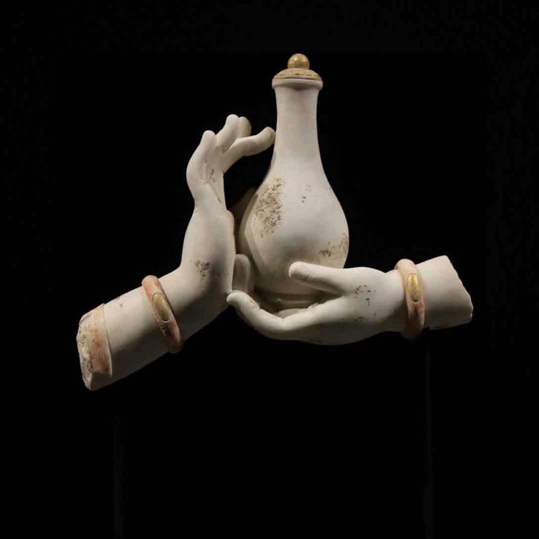 ▼渡鶴羽▼A674北斉時代 漢白玉仏手 漢白玉石細工彫刻★仏教古美術★仏像★細密細工★廃寺旧蔵★廃寺買出品拍卖