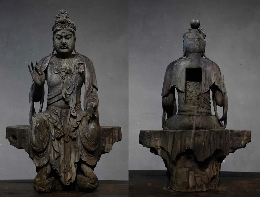 ▼渡鶴羽▼A9521明時代 楠木 木彫 菩薩像 楠木細工彫刻★仏教古美術★仏像★細密細工★廃寺旧蔵★廃寺買出品拍卖