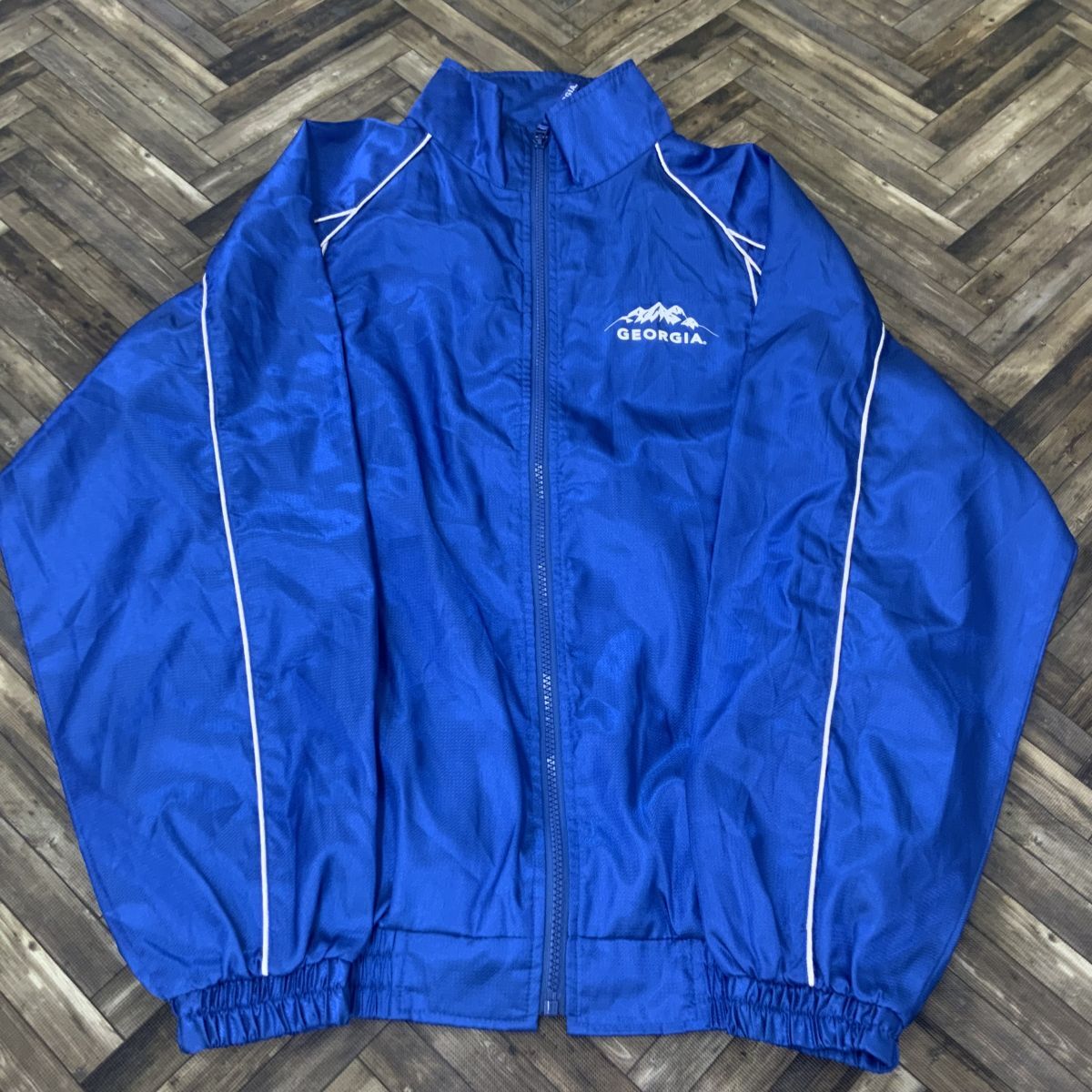 HY2154 非売品 ジョージア ロゴ ウインドブレーカー ブルー フリー拍卖