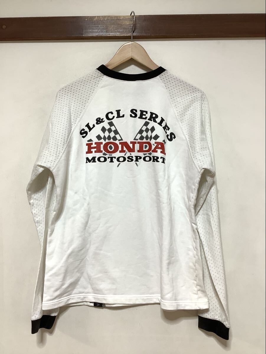え1770 HONDA ホンダ 袖メッシュ 薄手スウェット ホワイト M SL&CL SERIES MOTOSPORT 日本製拍卖