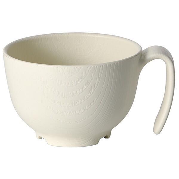 木目 持ちやすい茶椀ハンドル付 NEXT FEEL クリーム 茶碗 プラスチック 茶わん 食器?スケーター拍卖