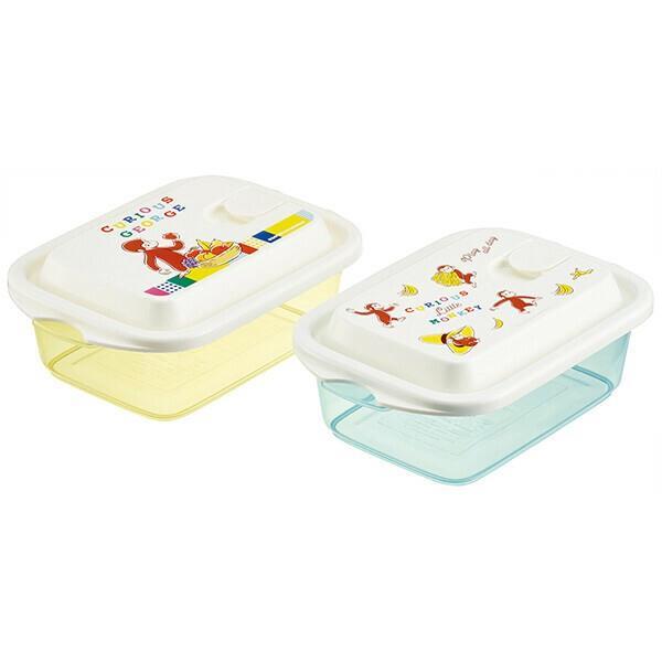 おさるのジョージ 保存容器 500ml 2個セット 日本製 電子レンジ プラスチック エアー弁付 ふわっと保存容器(L) ブロック スケーター拍卖