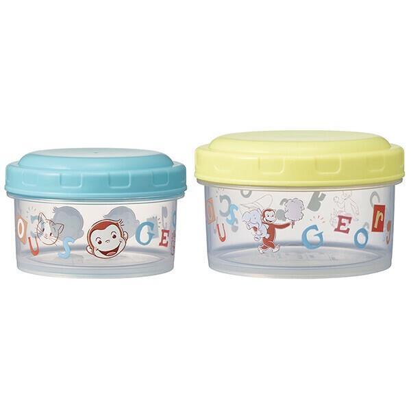 おさるのジョージ 保存容器 2個セット フードコンテナ― S M アルファベット スケーター拍卖