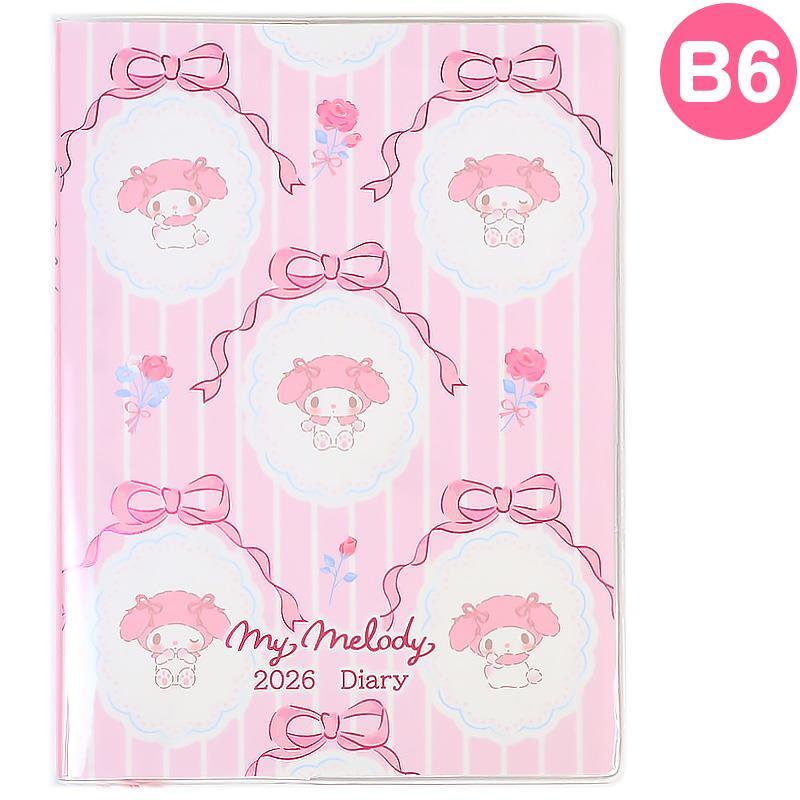 マイメロディ B6ダイアリー 横罫タイプ 手帳 スケジュール帳 日記帳 予定シール付き 2026年 サンリオ sanrio キャラクター拍卖