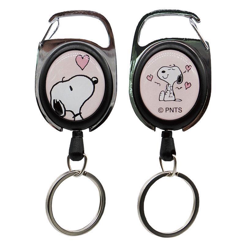スヌーピー キーホルダー メタリール ハート ピンク キーリング拍卖