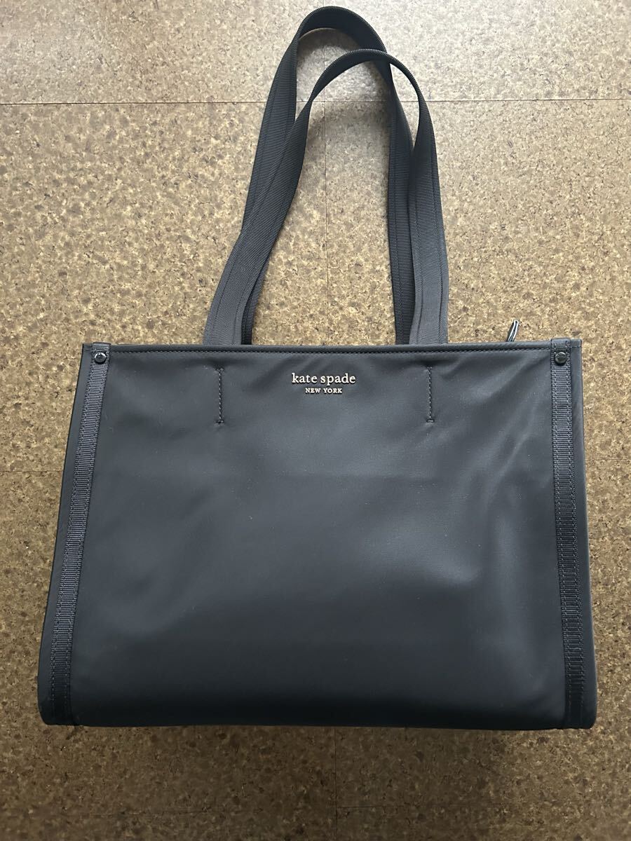 kate spade ケイトスペード 【ナイロントートバッグ黒 ブラック】軽量A4サイズ収納可拍卖
