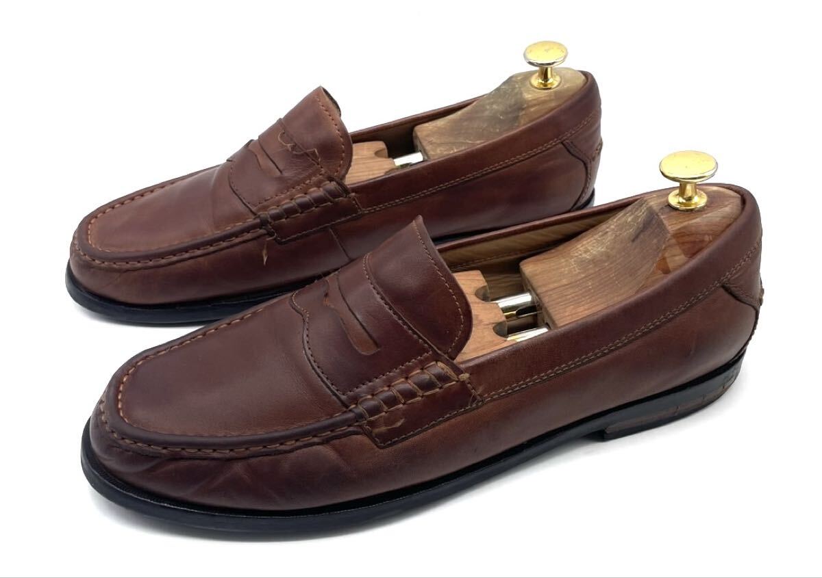 【コールハーン/グランドQS/C23845】高級本革レザーペニーローファー!レッドブラウン/us9hM表記!衝撃プライス!大人の革靴!9/29拍卖