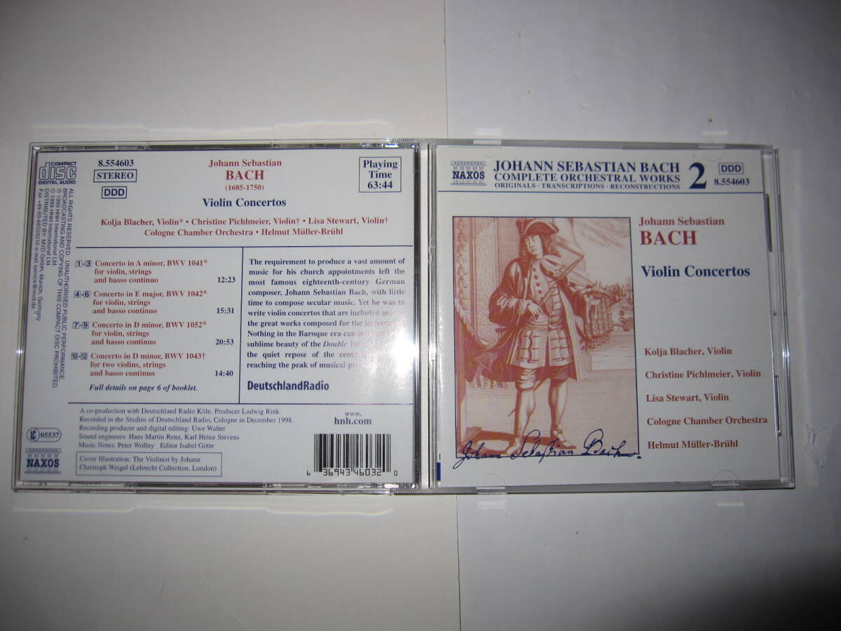 バッハ:管弦楽曲・協奏曲全集 第2集(ヴァイオリン協奏曲集) ブラッハー,クピッフルマイヤー,ブリュール,ケルン室内管弦楽団 NAXOS拍卖