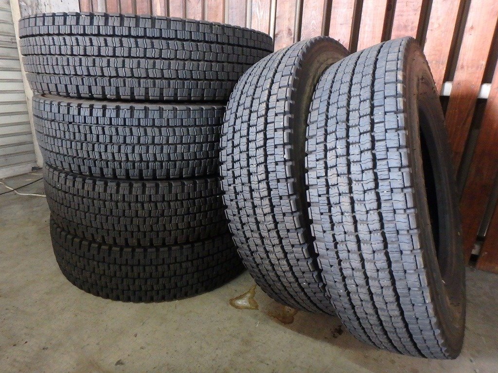 N451 バリ溝 2024年製 送料無料【225/80R17.5 123/122】ダンロップ SP001 スタッドレス 6本 約8.5分山拍卖