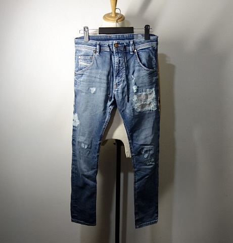 TK ☆送料込み&匿名☆ 新品近 ディーゼル KROOLEY CB-NE ジョグジーンズ 26 スウェットデニムパンツ拍卖