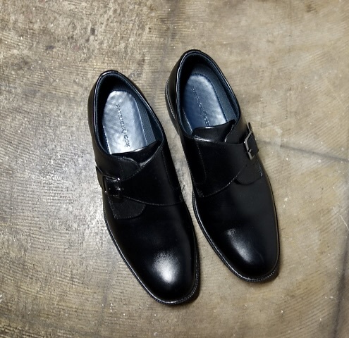 TK 新品近 パトリックコックス PATRICK COX シングルモンクストラップ ビジネスシューズ 黒 ブラック 26,5 EEEE 4E 幅広ワイズ拍卖