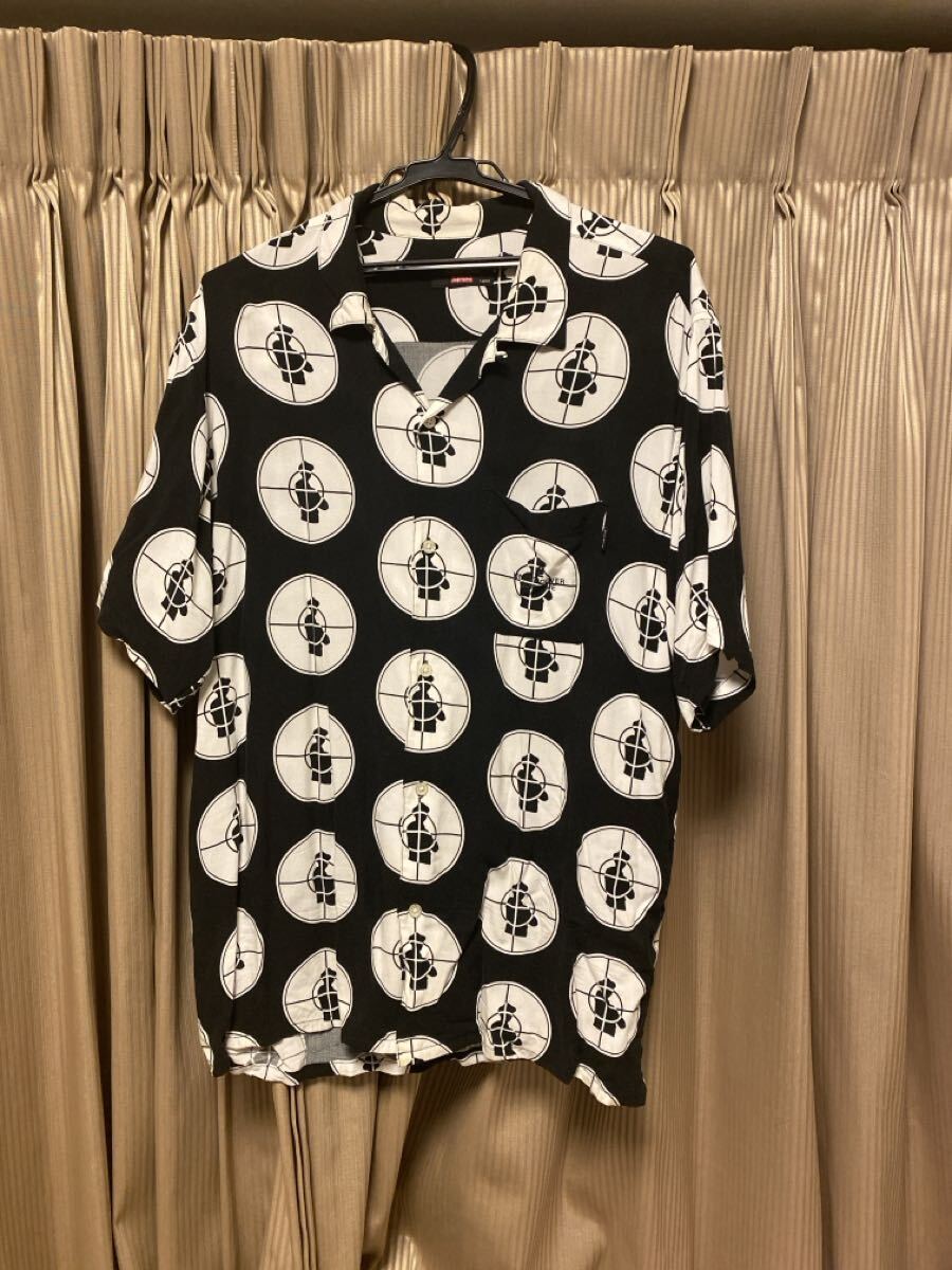 本物シュプリーム×アンダーカバーPUBLIC ENEMY半袖シャツSUPREME×UNDERCOVERパブリックエネミー総柄トリプルコラボshirtsアロハUC正規品L拍卖