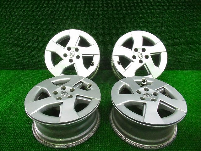 トヨタ プリウス ZVW30 純正 アルミホイール ホイールキャップ付 4本セット 15×6J +45 PCD100 5穴拍卖