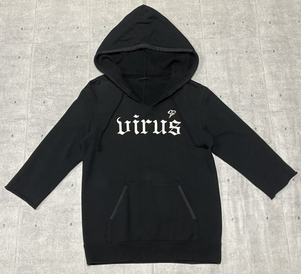BIAS 7分袖 フーディー ビッグプリント スカル 刺繍 日本製 バイアス スウェット トレーナー フーデッド パーカー 切りっぱなし 石瀬7373拍卖