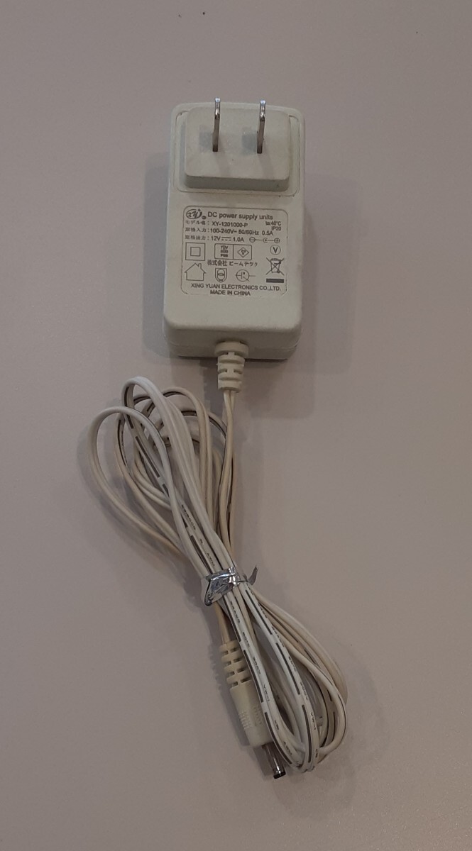 ACアダプター XY-1201000-P ビームテック 電源 コード AC アダプタ ケーブル 12V 1.0A センタープラス拍卖