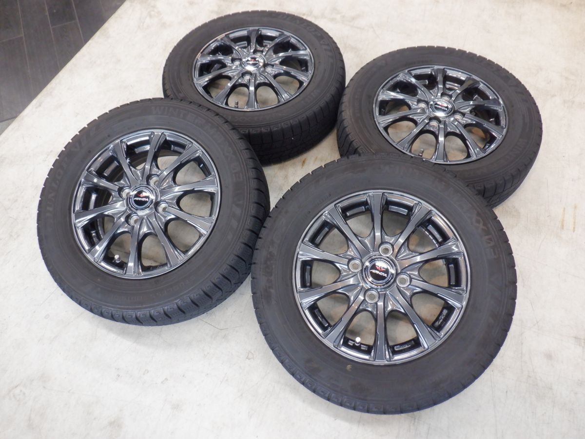 S 送料無料 美品 13 4H100 4J+45 ダンロップ ウィンターマックス 03 155/70R13 バモス ホビオ トッポ マーチ ミニカ ミライース エッセ拍卖