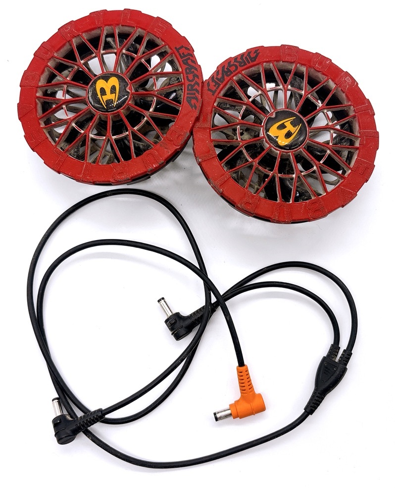 【28909】エアクラフト 取付け用ファン 京セラ AC09-1/09-2 ケーブル付 AIRCRAFT 仕事 赤色 黒色 ブラック レッド 仕事着 扇風機拍卖