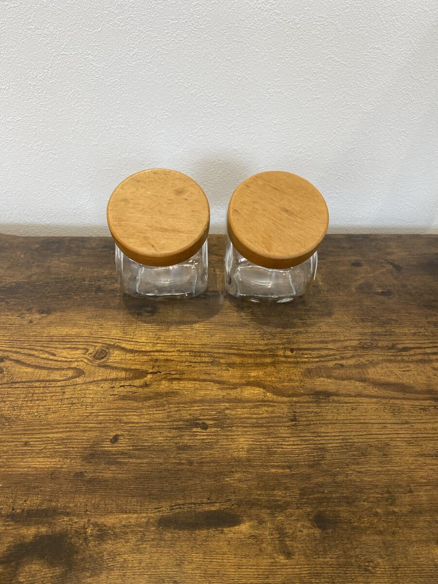 【9】 【319】 ガラス キャニスター 二個セット拍卖