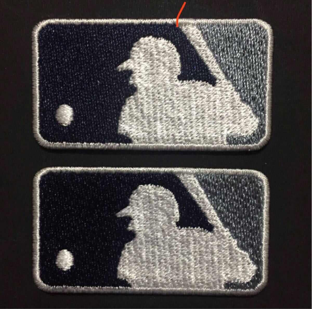 MLB バッターマン ミニサイズ(約5cm)ワッペン 2枚セット ヤンキースカラー拍卖