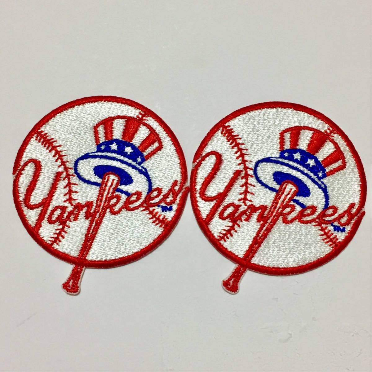 MLB ニューヨーク ヤンキース ミニサイズ ワッペン (約5cm) 2枚セット拍卖