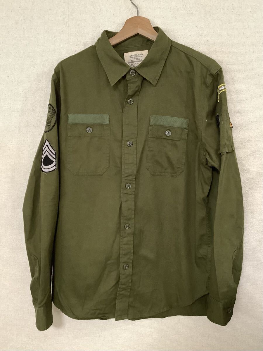 アルファ ALPHA ミリタリー 長袖シャツ コットンシャツ レプリカ アメカジ ビンテージ カジュアル メンズ XL拍卖