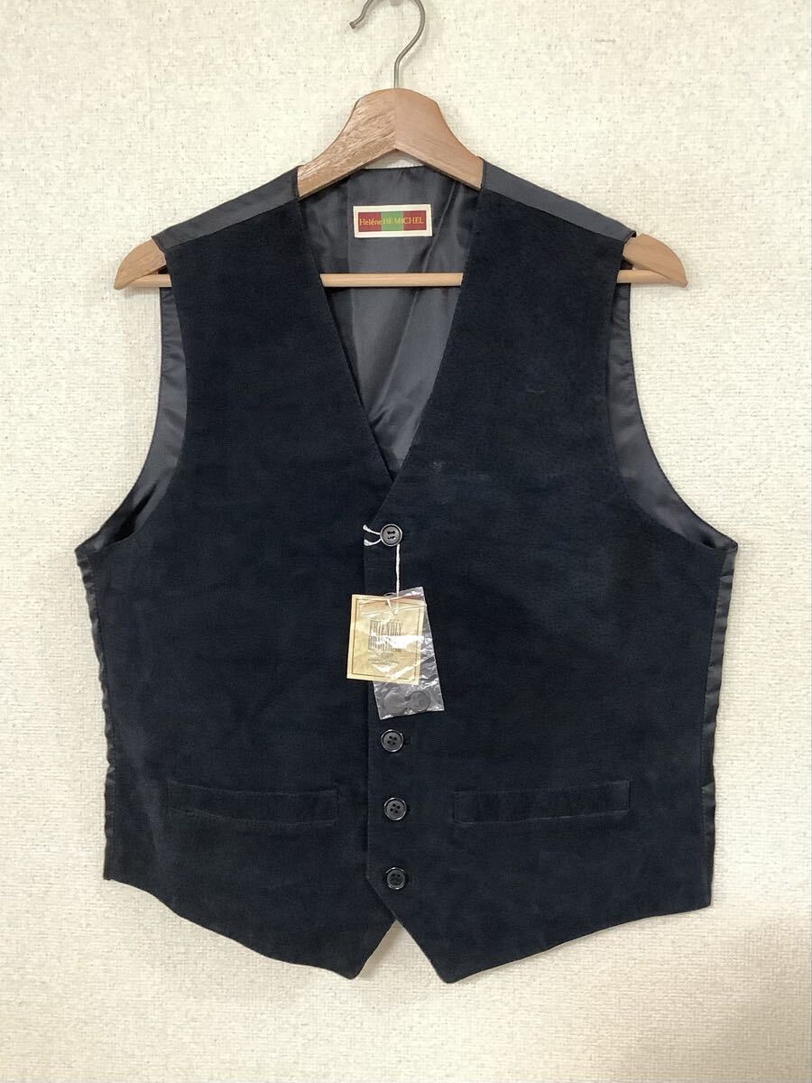 Helene DE MICHEL 未使用品 ジレ レザーベスト ブラック カジュアル セレクト 紳士服 メンズ M拍卖
