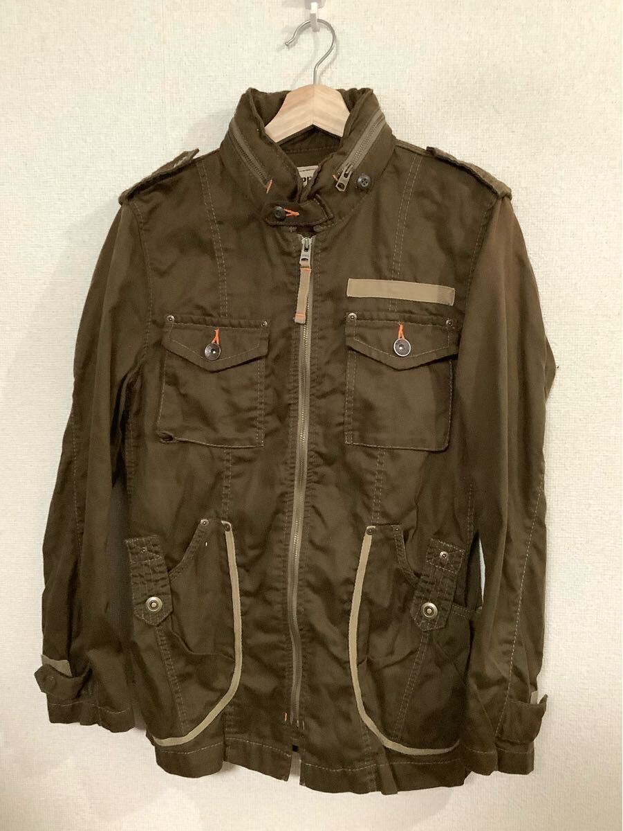 EDWIN エドウィン TAPE-505 ミリタリージャケット ブラウン コットンジャケット カジュアル アメカジ 古着 M拍卖