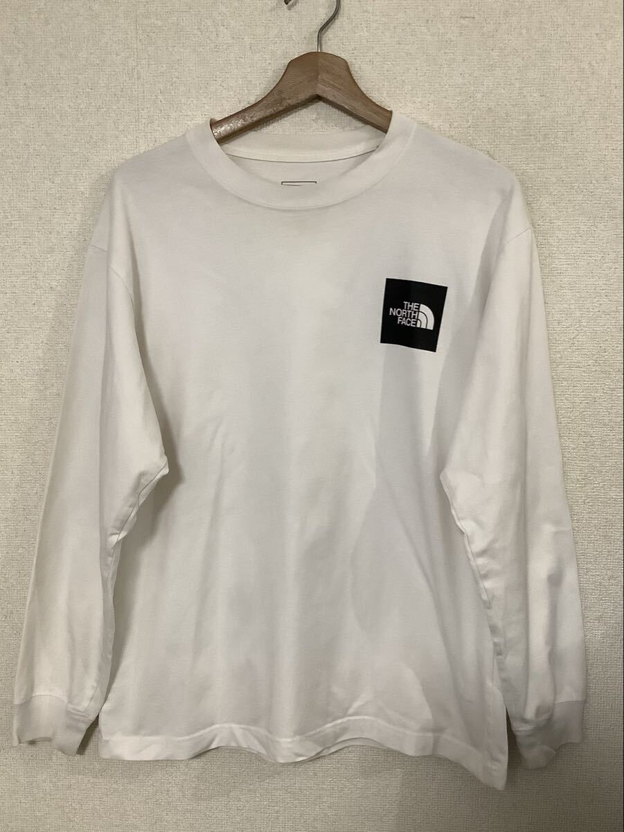 THE NORTH FACE ノースフェイス ロゴプリント 長袖Tシャツ ホワイト アウトドア ストリート カジュアル 古着 M NT82136拍卖
