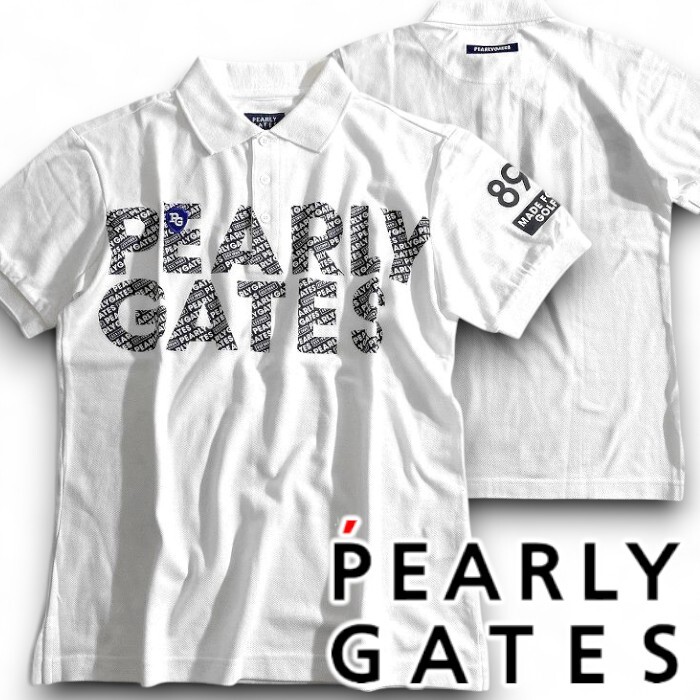 PEARLY GATES パーリーゲイツ 定価1.8万 日本製 吸水速乾 エイトロック鹿の子 半袖 ポロシャツ ゴルフウェア 2260691 030 4▲021▼50903w03拍卖