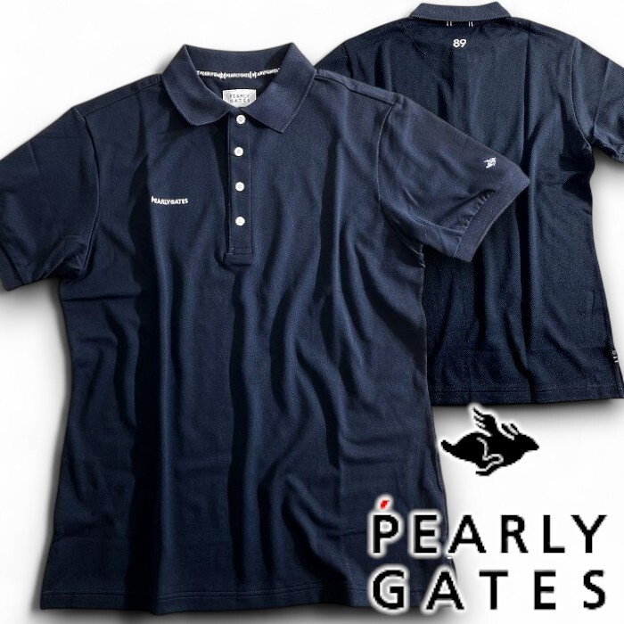 PEARLY GATES パーリーゲイツ 定価1.6万 日本製 吸水速乾 DRYMASTER ドライ鹿の子 半袖 ポロシャツ ゴルフ 2960801 120 4 ▲018▼50903w06拍卖