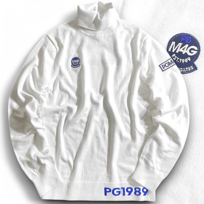 PEARLY GATES パーリーゲイツ 定価1.9万 コットン混 SUSTAIN タートルネック 長袖 ニット セーター ゴルフ 2174091 030 4 ▲022▼50228w01拍卖