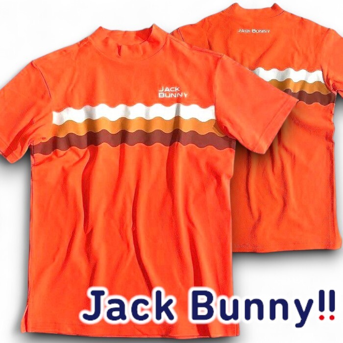 Jack Bunny ジャックバニー パーリーゲイツ 定1万 吸水速乾×接触冷感 モックネック 半袖 カットソー ゴルフ 3167617 150 4▲010▼50905w03拍卖