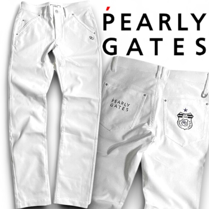 PEARLY GATES パーリーゲイツ 新品 定価2.5万 Peドビー エンブレム刺繍 ストレッチ パンツ ゴルフウェア 2231691 030 5 ▲028▼50909w01拍卖