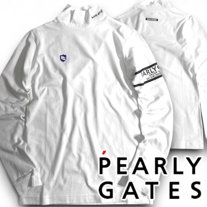 PEARLY GATES パーリーゲイツ 定1.3万 日本製 ベア天竺 モックネック 長袖シャツ ゴルフウェア レディース 2266902 030 00 ▲015▼50909w11拍卖